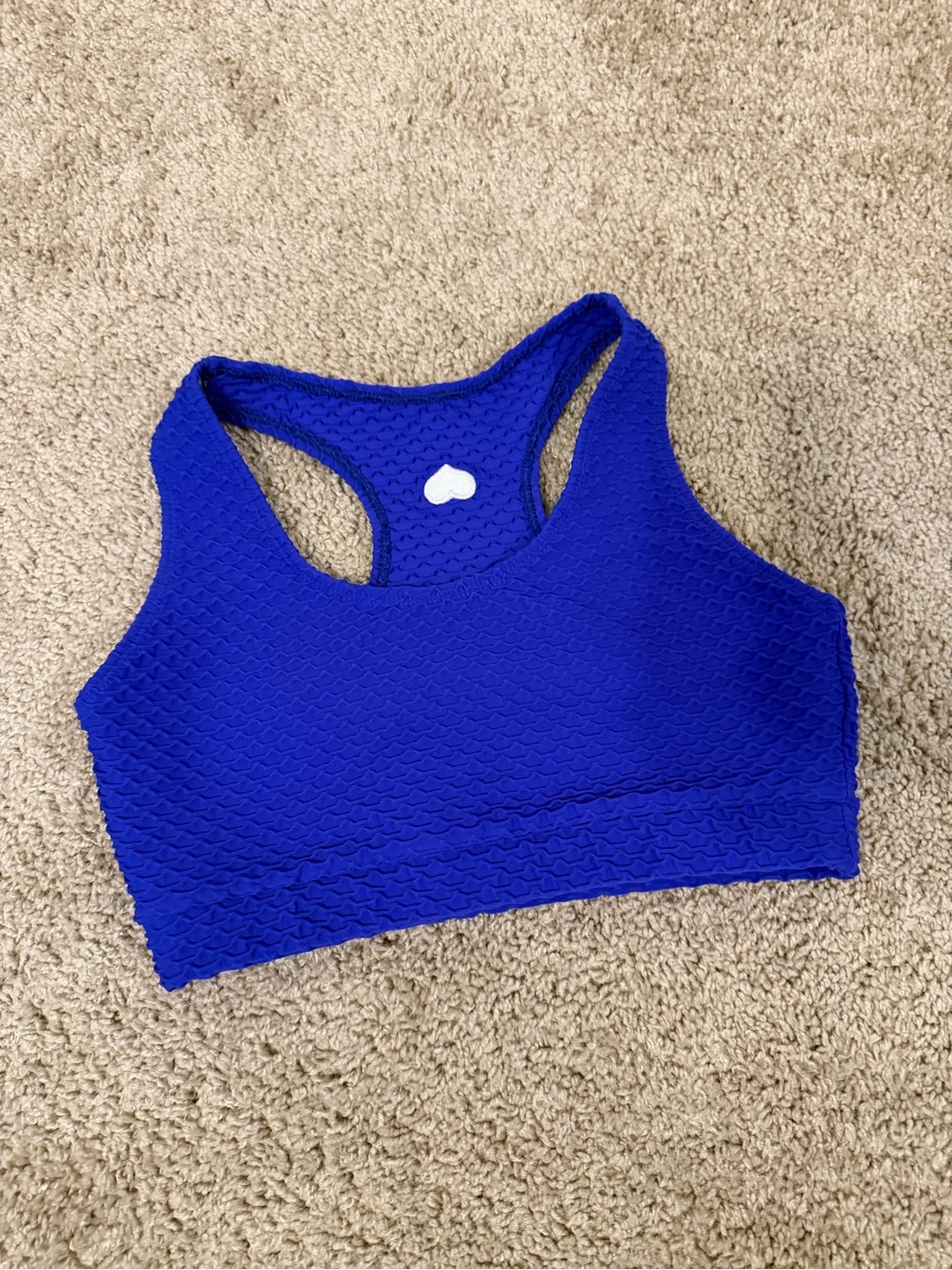 Booty by Brabants Royal Blue Textured Racerback Sports Bra, S/M!